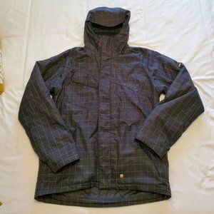 Ripzone 10,000mm Ski/Snowboard Jacket-Black w/White Grid Print and Dice Lining